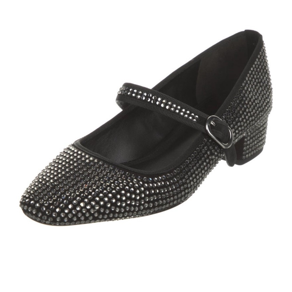 Veronica Beard Cade Crystal Studded Embellished Mary Jane Ballerina Pumps Sz 10 - Picture 4 of 10